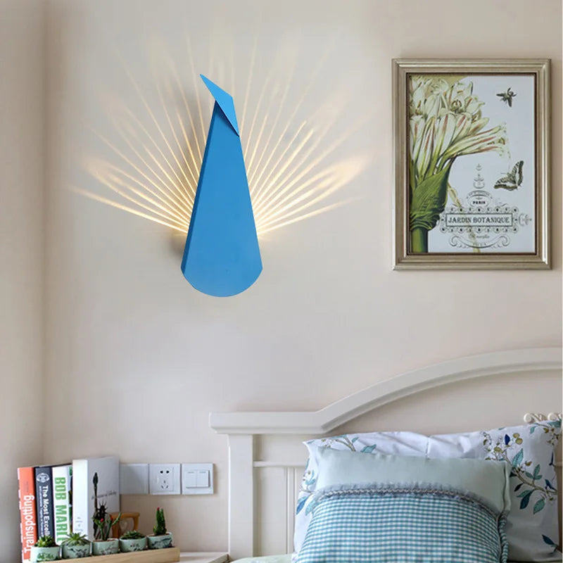 PlumageGlow - Peacock Wall Light