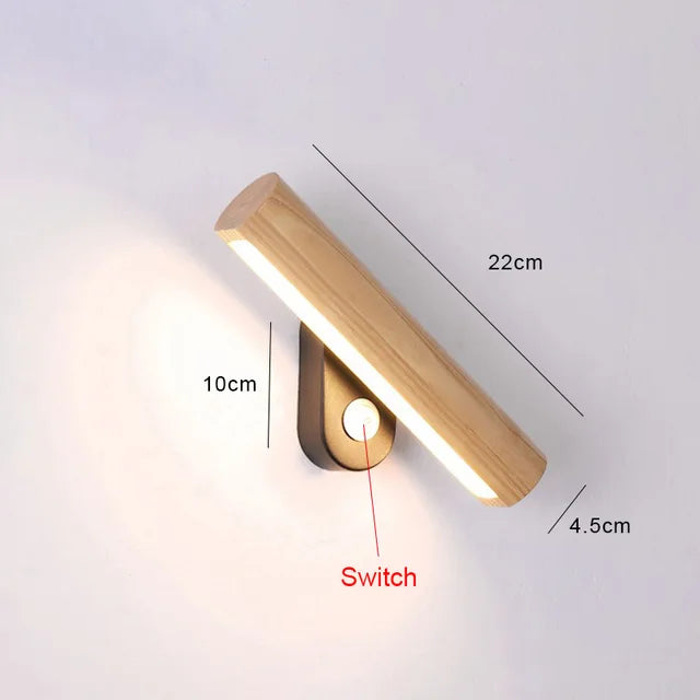 WoodGlow - Wooden LED Bedroom Wall Light