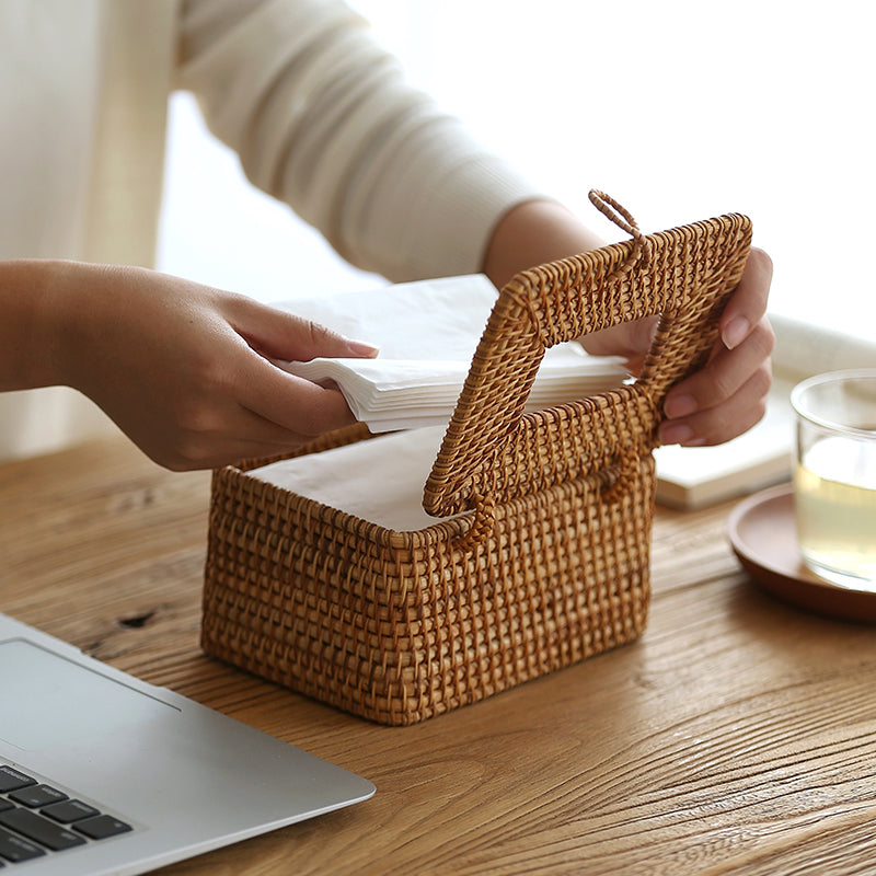 EcoWeave - Rattan Tissue Box | Handcrafted & Eco-Friendly Tissue Holder