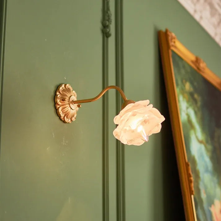 BlossomGlow | Vintage Copper Petal Wall Light