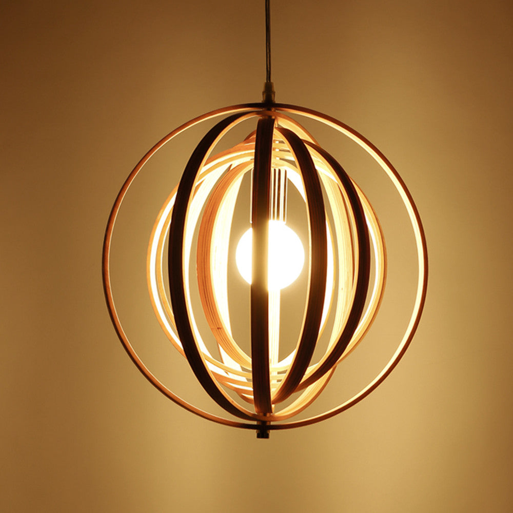 Handcrafted Wooden Pendant Lampshades | Japan Style LED Lighting