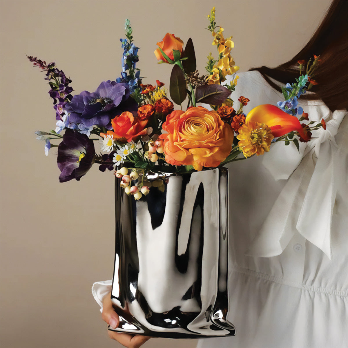 Pleated Flower Vase | Contemporary Decor, Ideal for Any Room