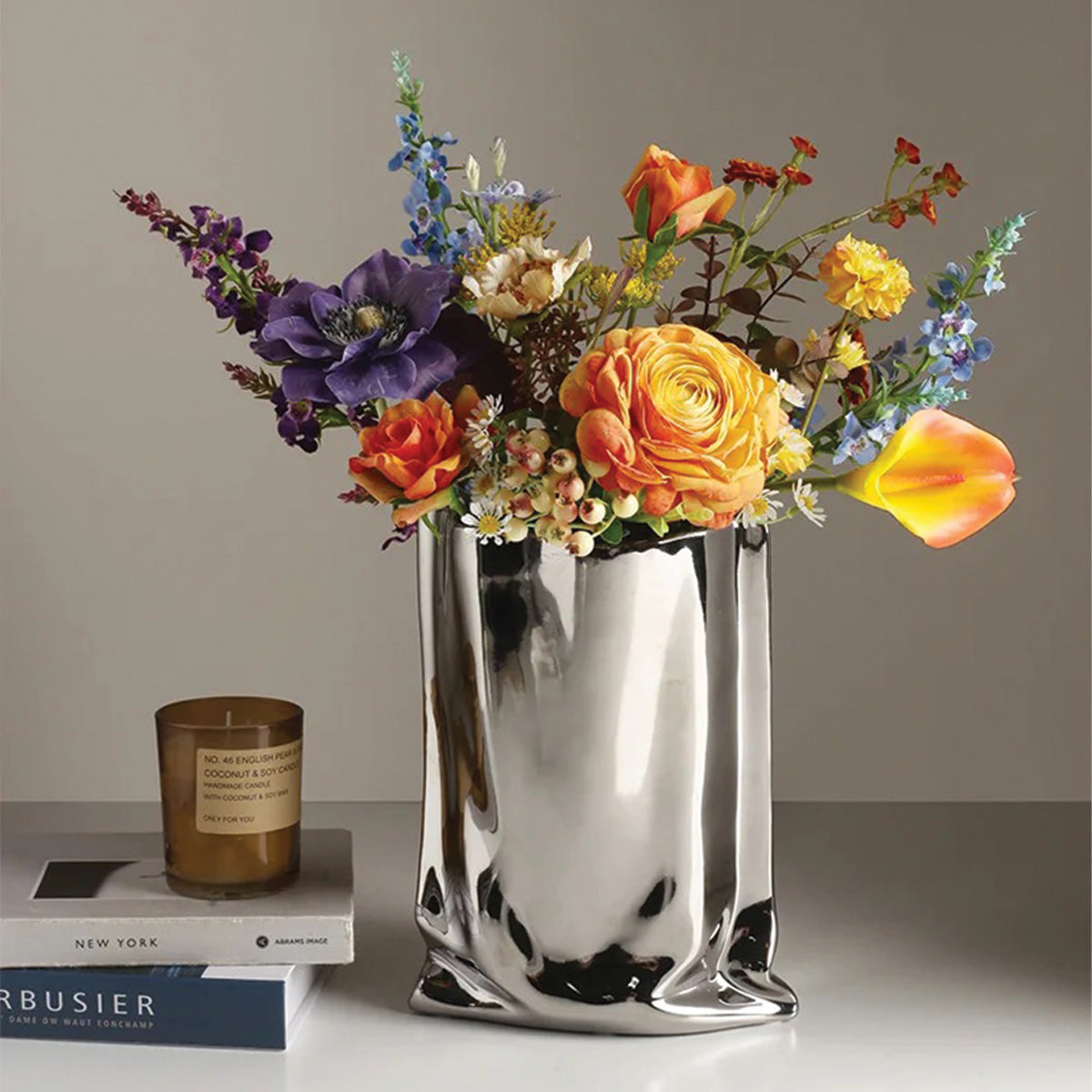 Pleated Flower Vase | Contemporary Decor, Ideal for Any Room