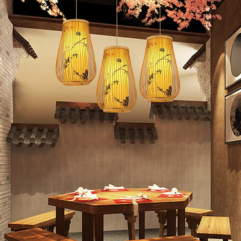 BambooHarmony | Serene Pendant Lamp for Tea Rooms