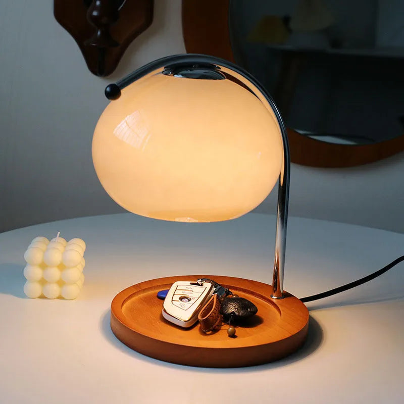 Vintage Glass Table Lamp | Bauhaus Style, LED, Dimmable