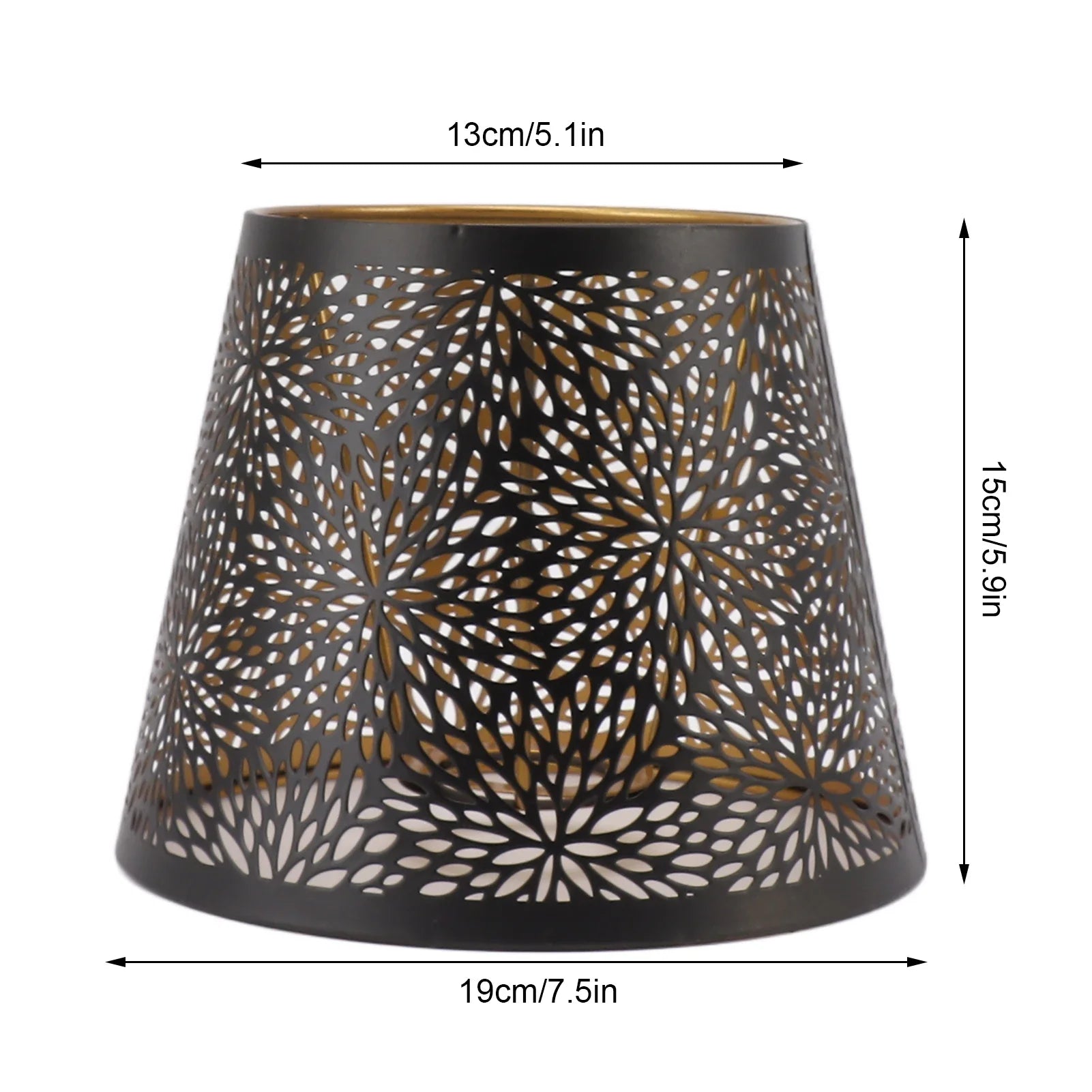 ForestGlow | Metal Lampshade with Gold Pattern