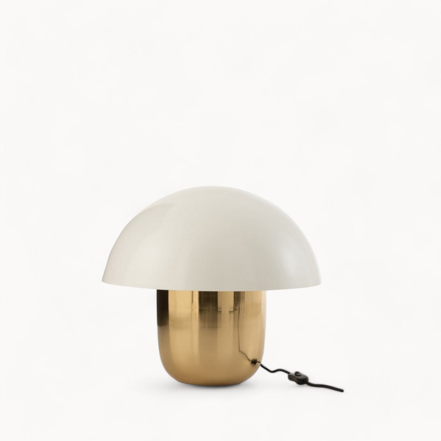 J-Line Mushroom Lamp - Iron - White/Gold - Large