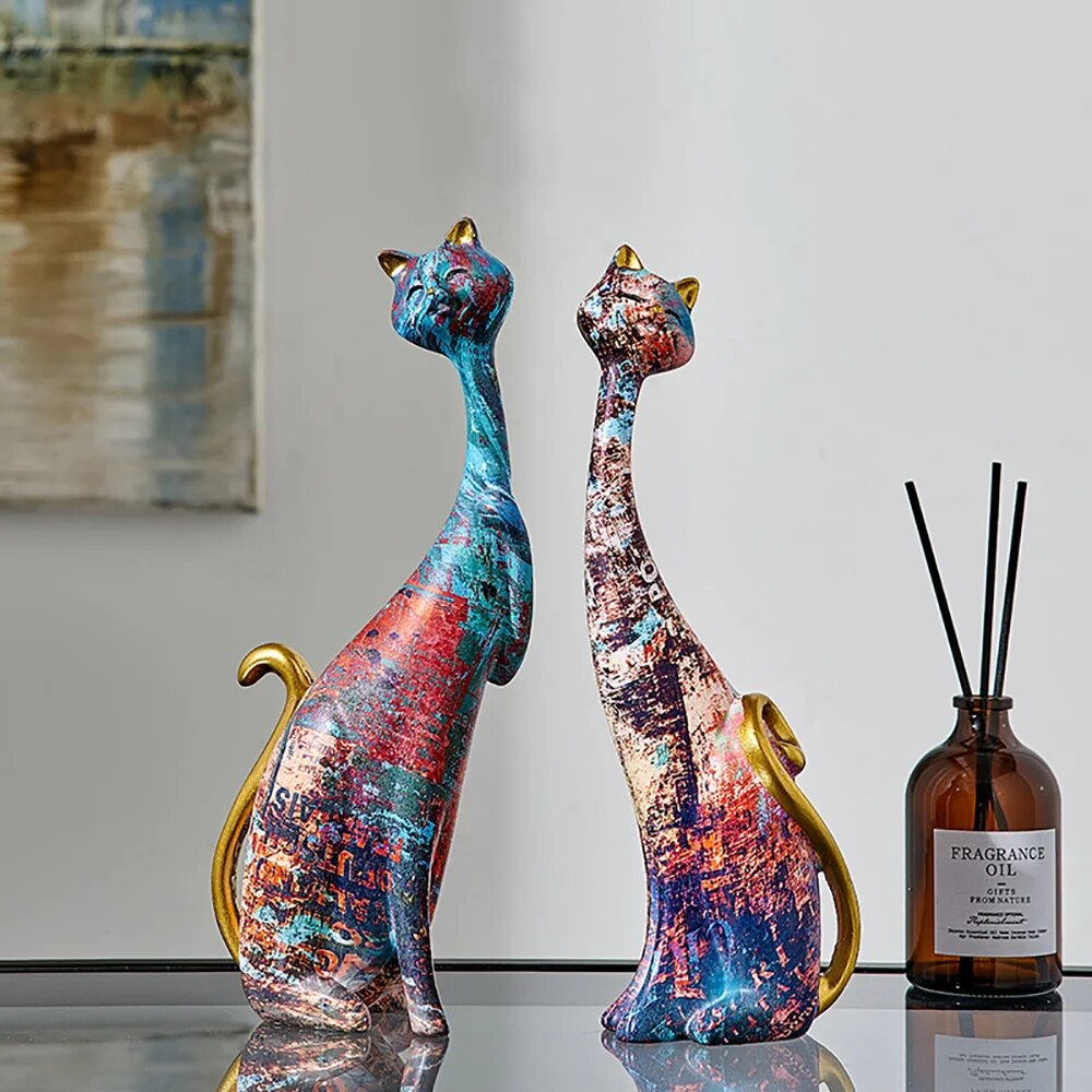 Nambé - Cat Figurines | Elegant Contemporary Animal Sculptures