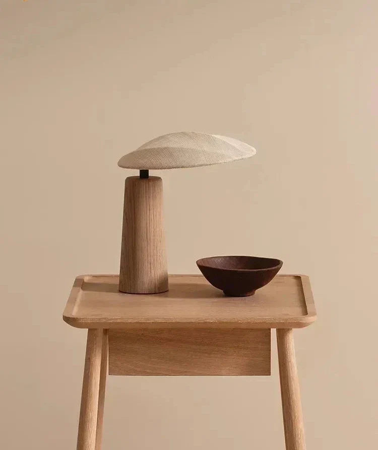 WabiGlow - Vintage Wooden Table Lamp with Zen LED Lighting