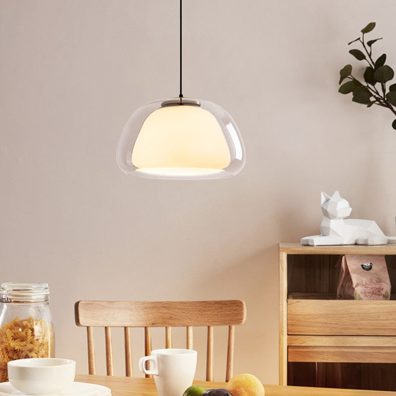 Modern LED Pendant Lights | Adjustable Glass Dome Lighting