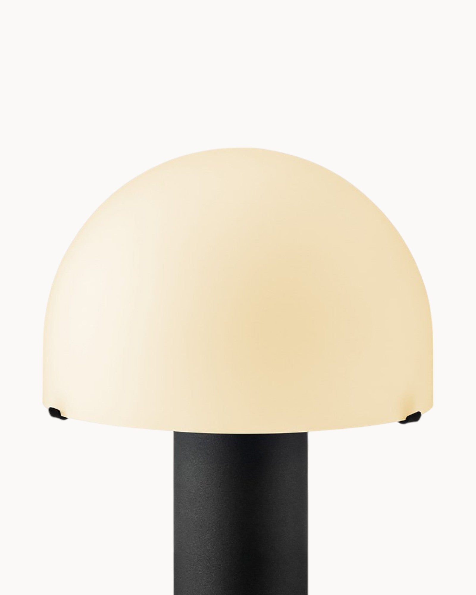 Mira Glow - Mushroom-shaped Table Lamp Black - Glass and Metal - E27 Socket - 23x23x28cm