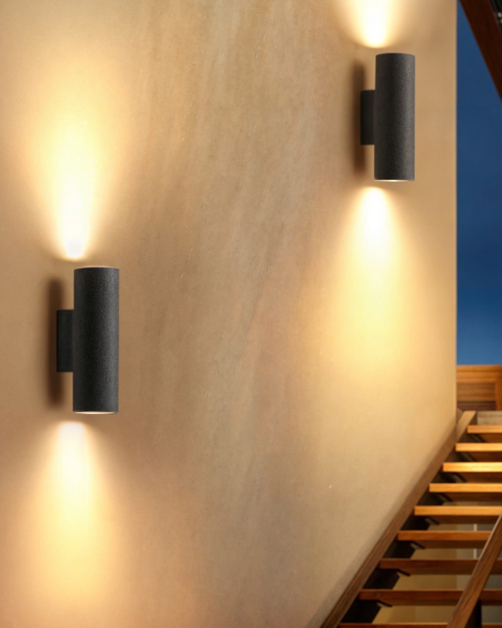 LED Wall Light for Outdoor Use - Modern Design - Cement + Acrylic - Protection Class IP65 - Ideal for Garden, Terrace, and Entrance