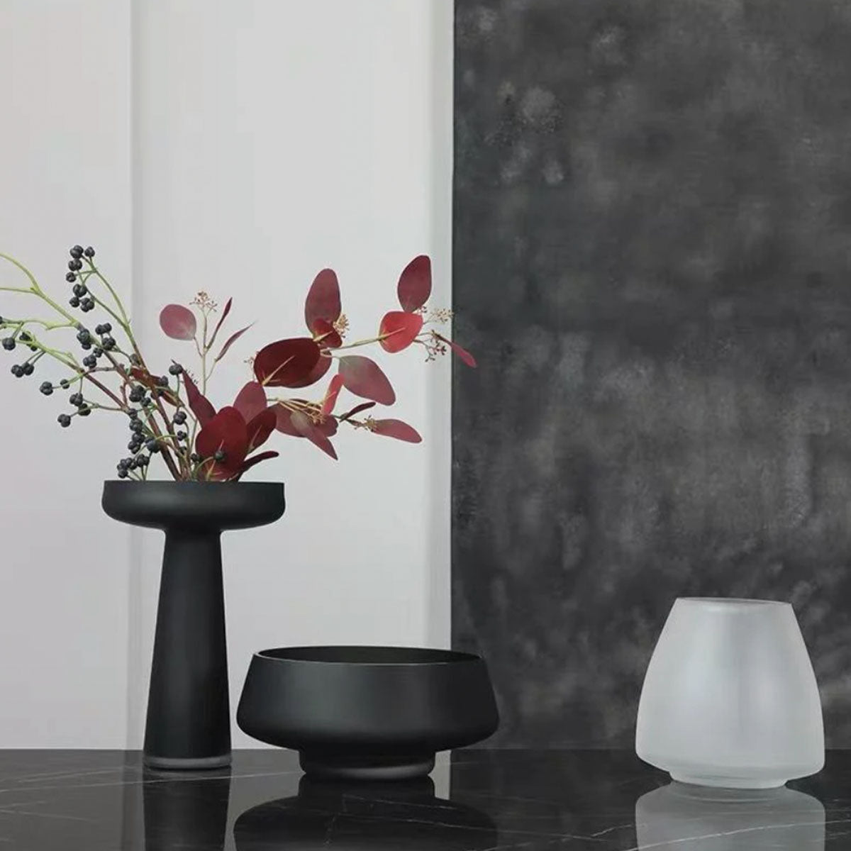 Sophisticated Milk Glass Vase | Perfect for Modern Interiors, Unique Glass Accent