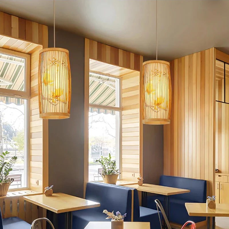 BambooHarmony | Serene Pendant Lamp for Tea Rooms