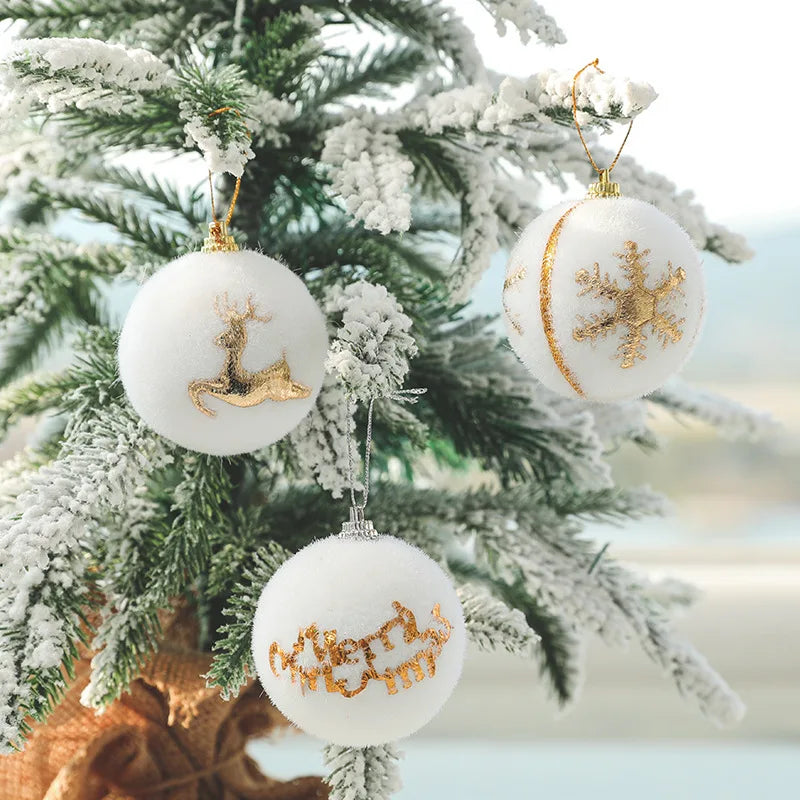 White Christmas | White Foam Christmas Ball Ornaments