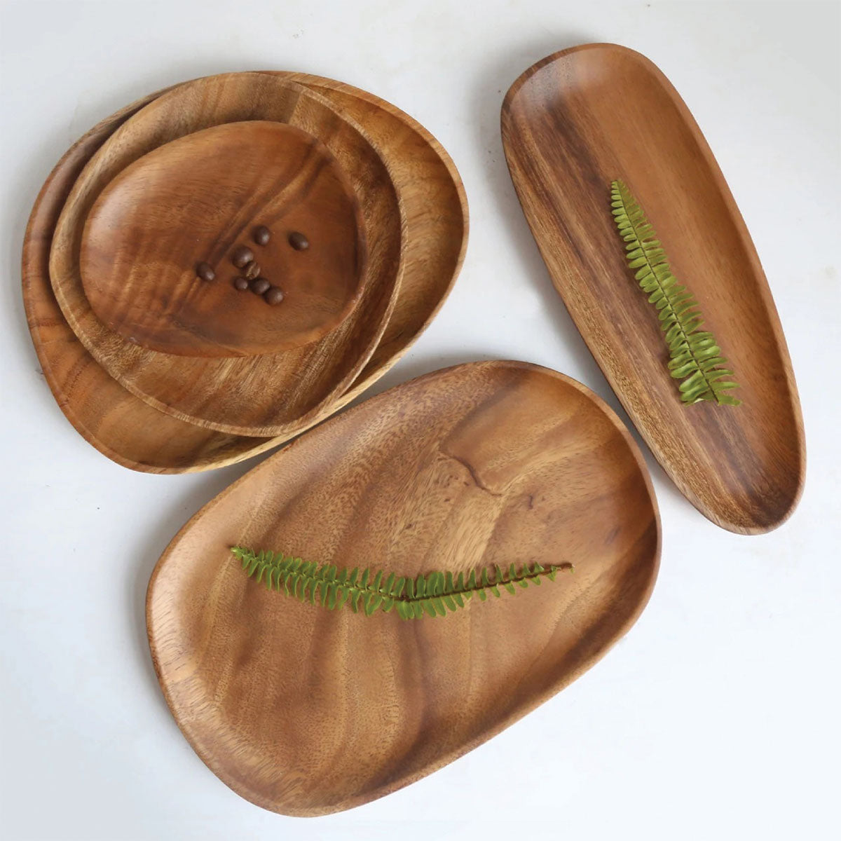 Walnut & Acacia Tray Set | Elegant Wooden Trays for Stylish Serving