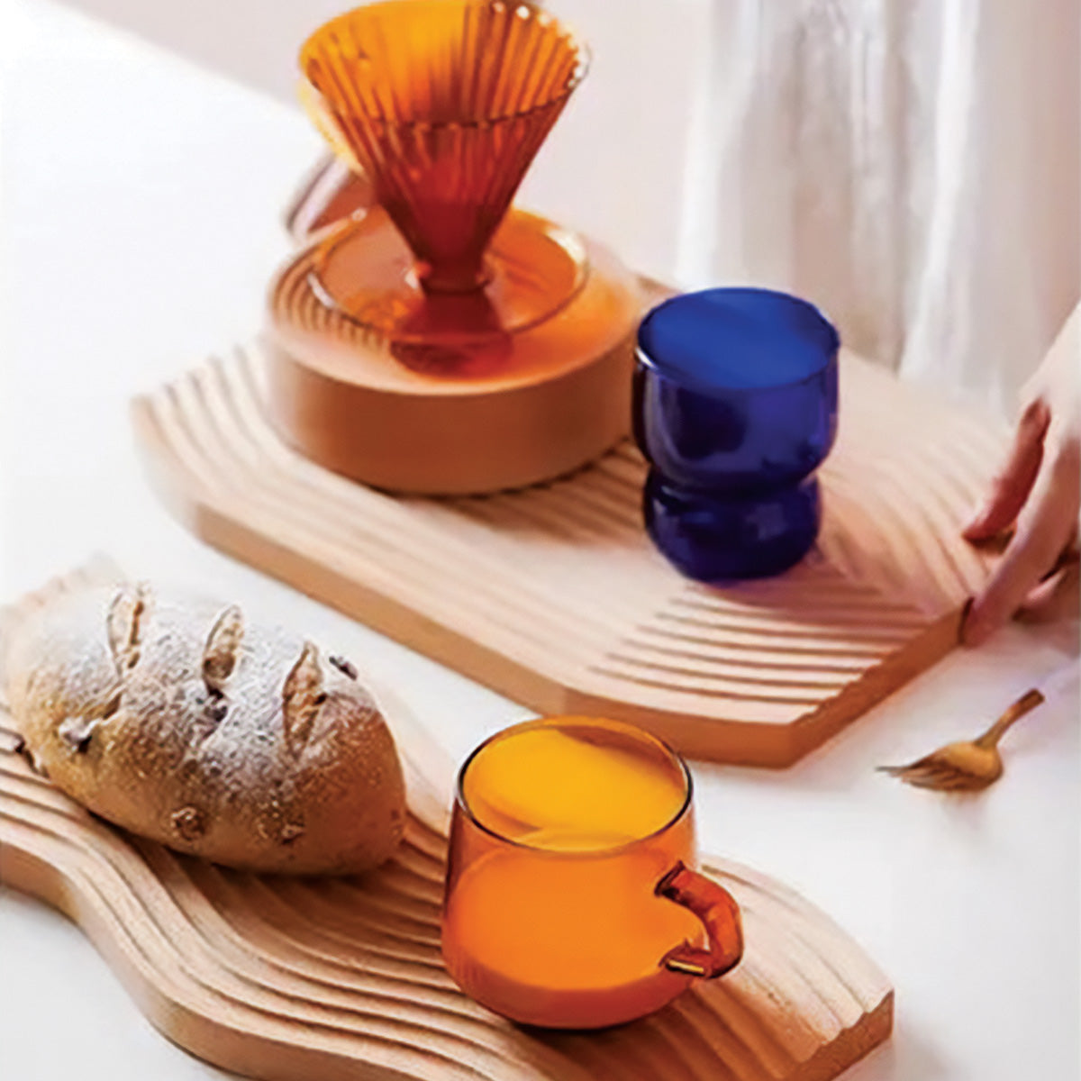 Wavy Wood Tray | Elegant Natural Wooden Serving Tray, Stylish Home Accessory