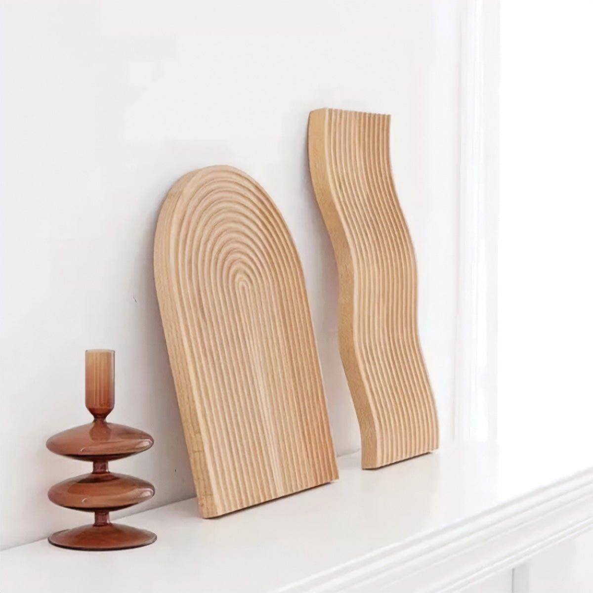 Wavy Wood Tray | Elegant Natural Wooden Serving Tray, Stylish Home Accessory