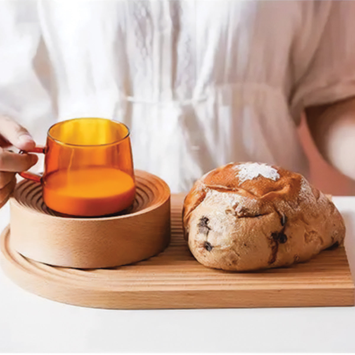 Wavy Wood Tray | Elegant Natural Wooden Serving Tray, Stylish Home Accessory