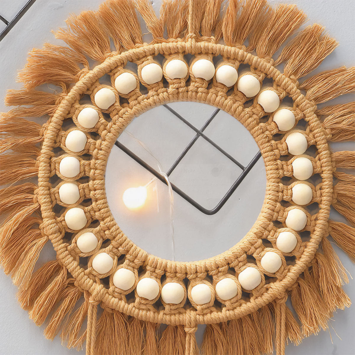 Macrame Mirrors with Beads | Boho Chic Home Decor