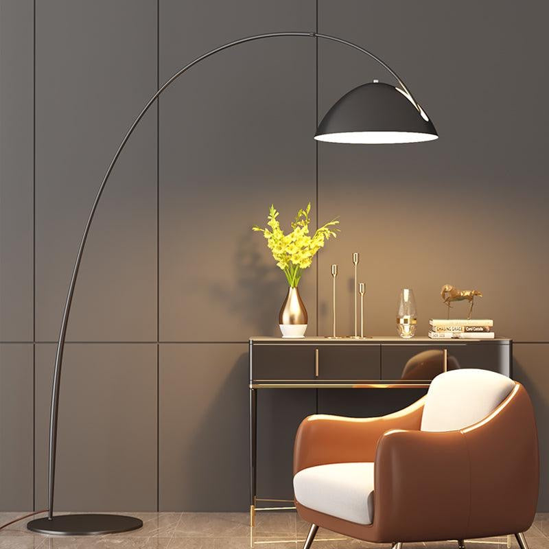 Modern Iron Arc Curve Floor Lamp | LED Lighting for Stylish Living Rooms