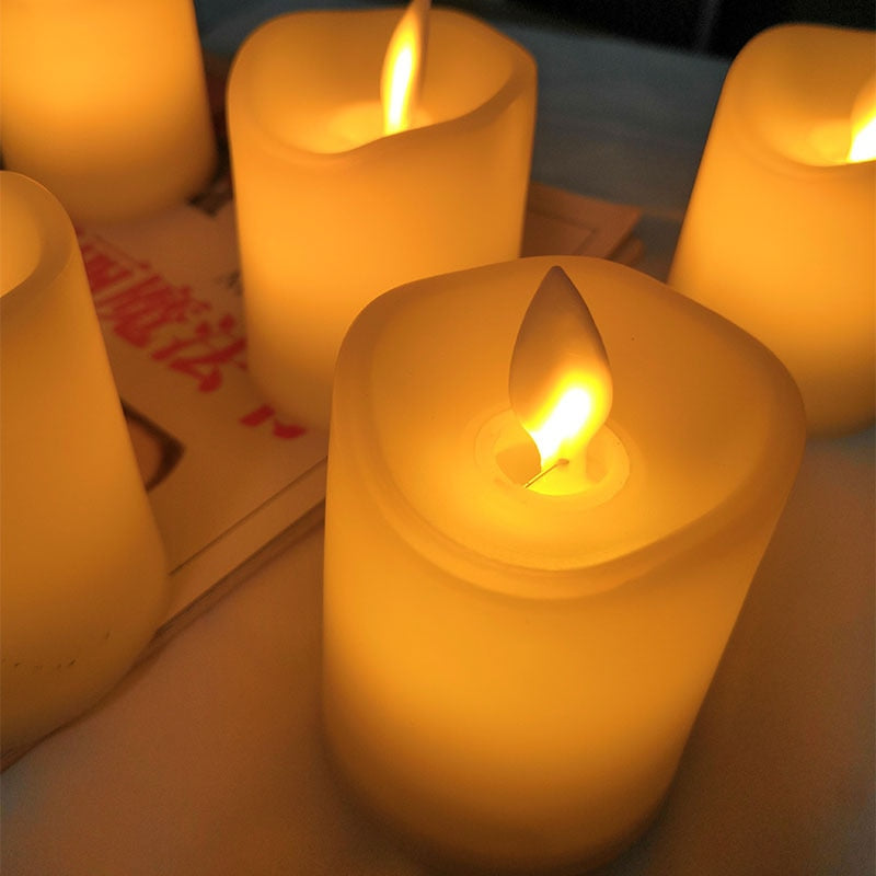 Flameless LED Block Candles | Safe Decorative Battery-Operated Flickering Candles