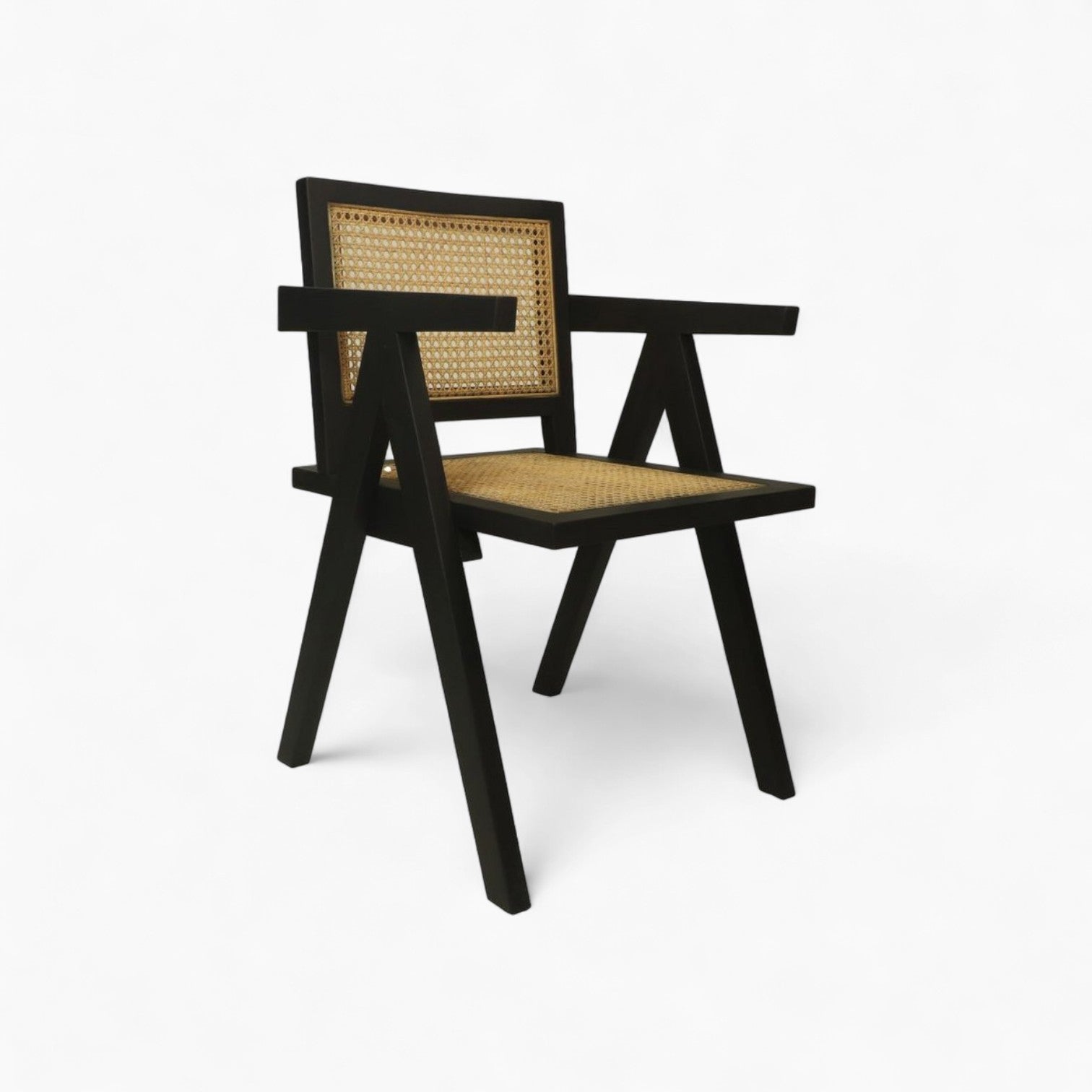 Dining Chair Boho Style | Elegant Black and Natural Rattan Chairs