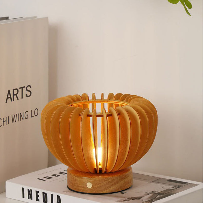 GourdLume | Wooden Pumpkin Table Lamps