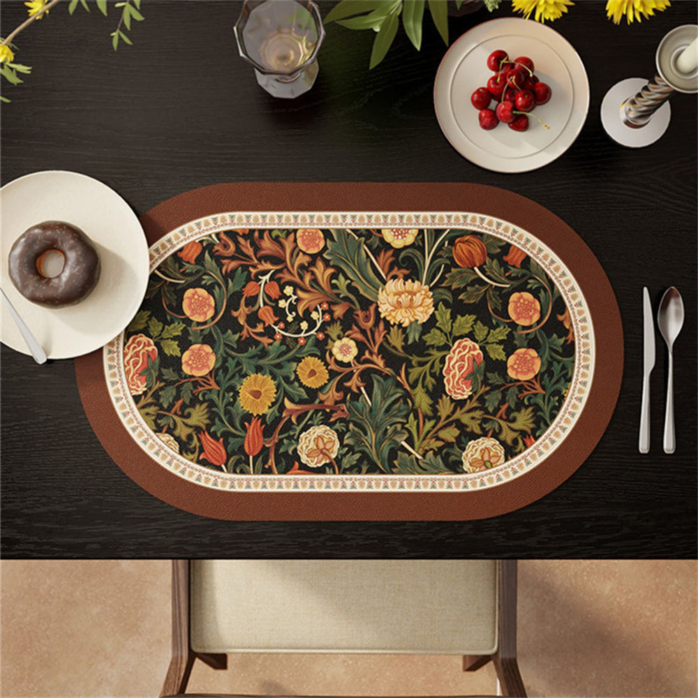 FleurCraft | floral leather placemat