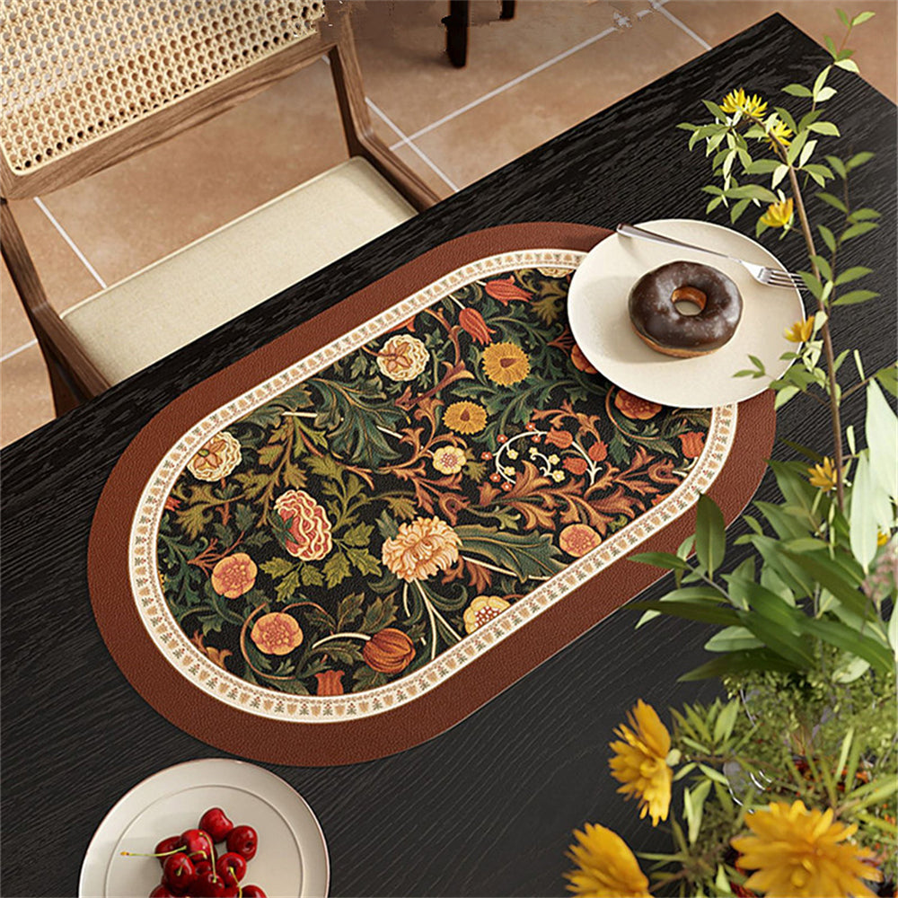 FleurCraft | floral leather placemat