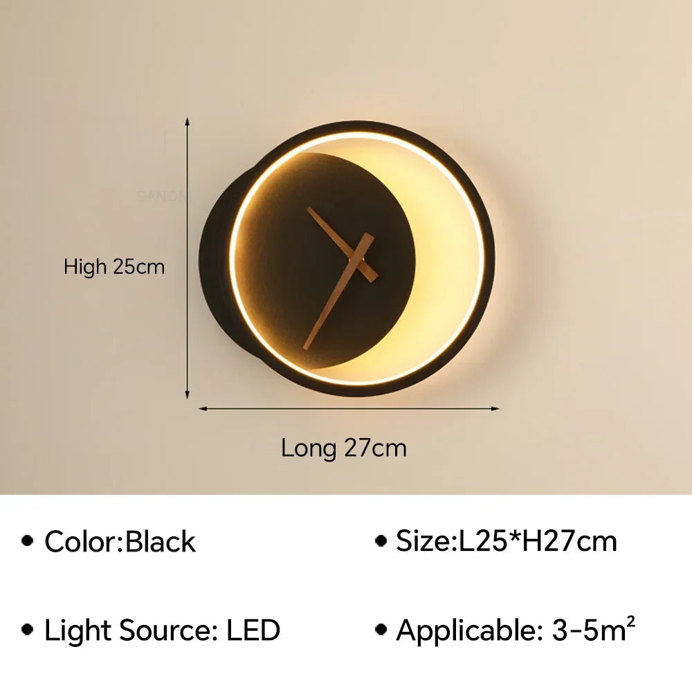 Modern LED Wall Clock Light