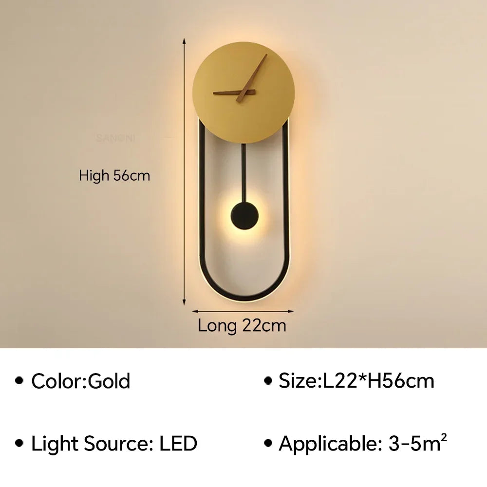 Modern LED Wall Clock Light