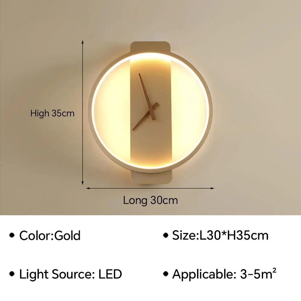 Modern LED Wall Clock Light