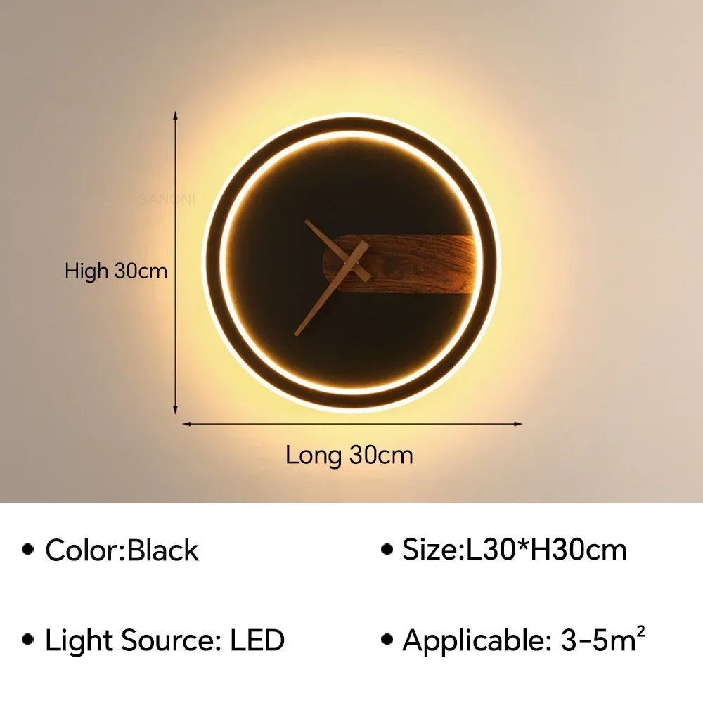 Modern LED Wall Clock Light