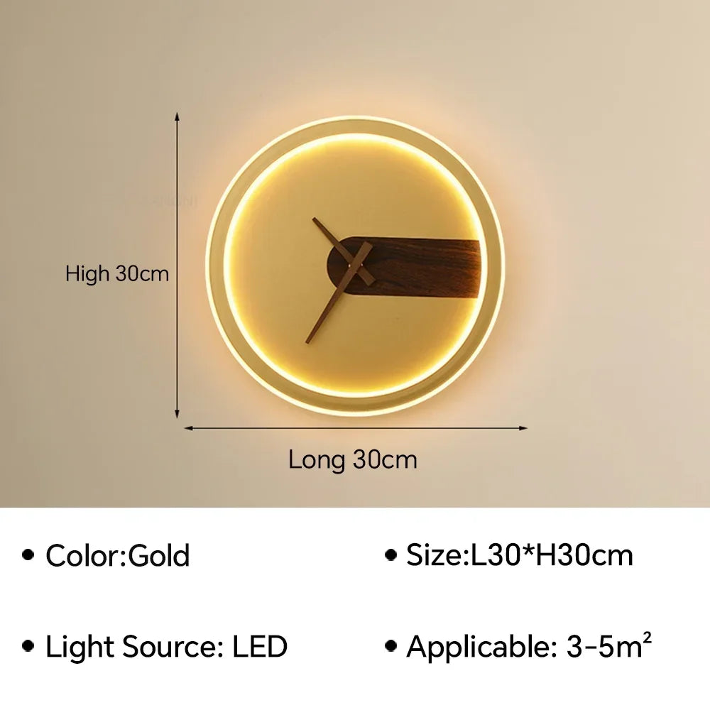 Modern LED Wall Clock Light