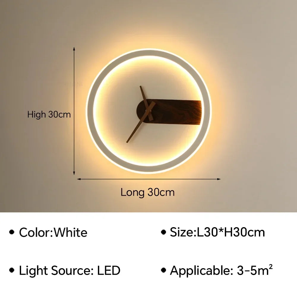 Modern LED Wall Clock Light