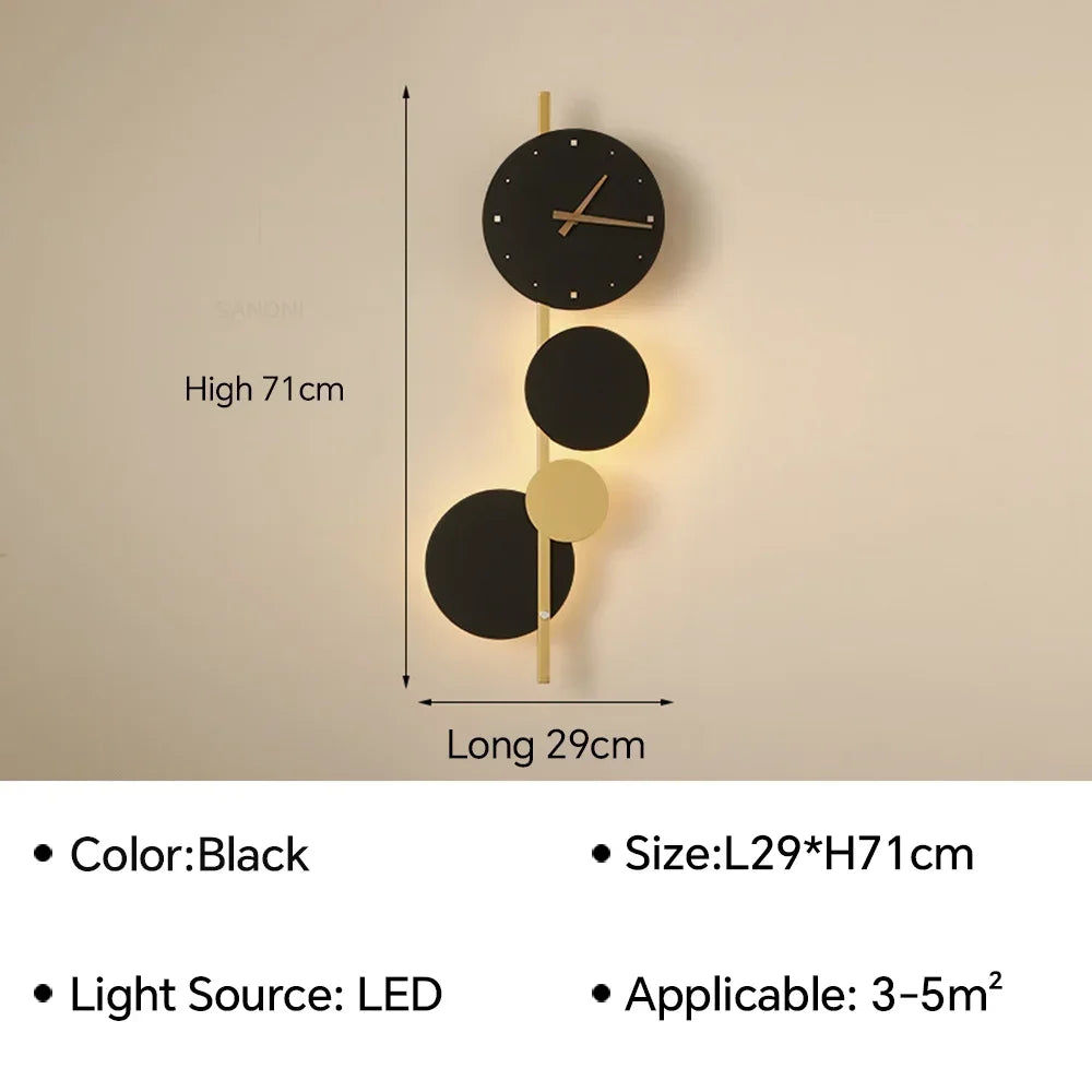 Modern LED Wall Clock Light