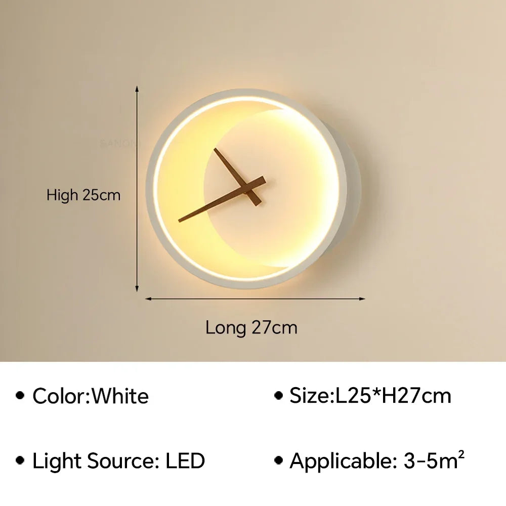 Modern LED Wall Clock Light