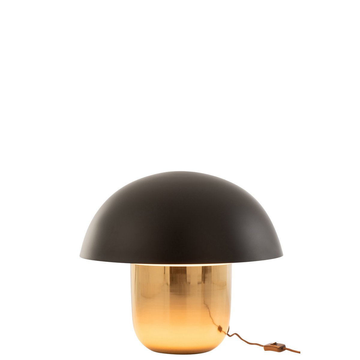 J-Line Mushroom Lamp - Iron - Black/Gold - Large