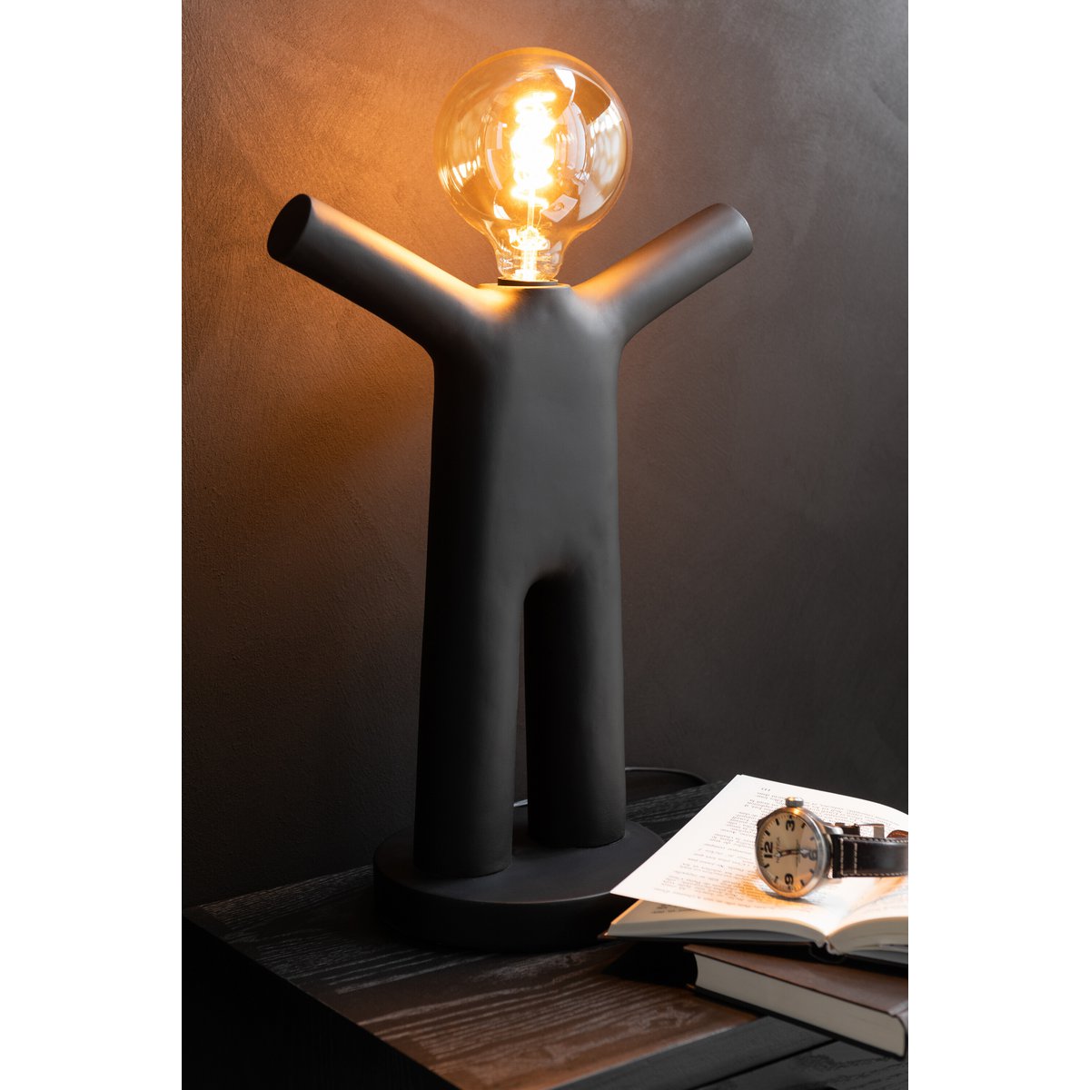 J-Line Little Maurice Lamp - Polyresin - black