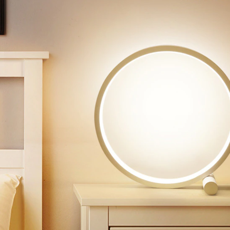 Modern Halo LED Bedside Lamp | Dimmable Minimalist Design