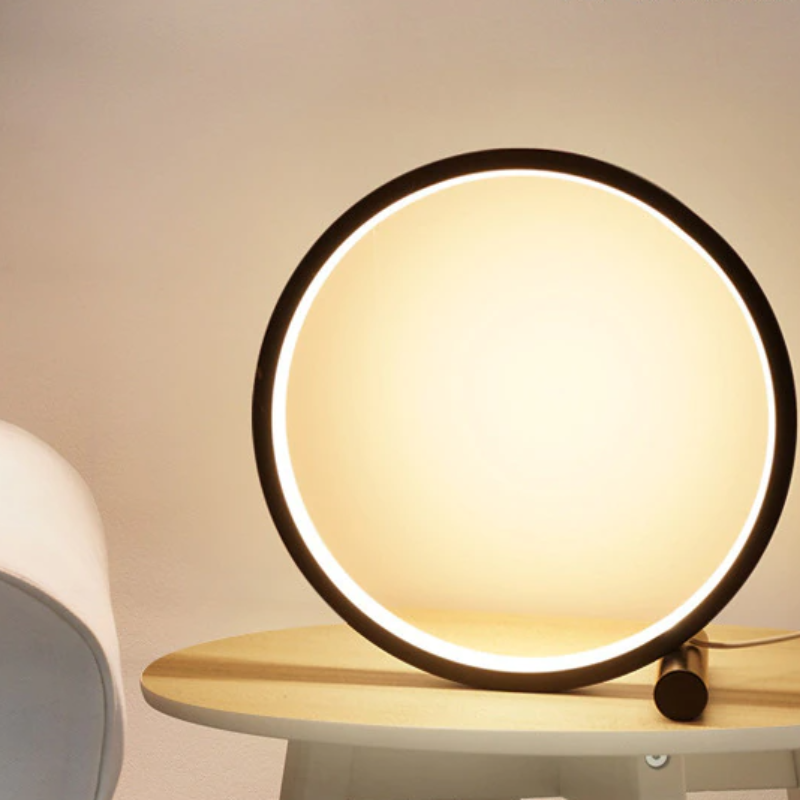 Modern Halo LED Bedside Lamp | Dimmable Minimalist Design