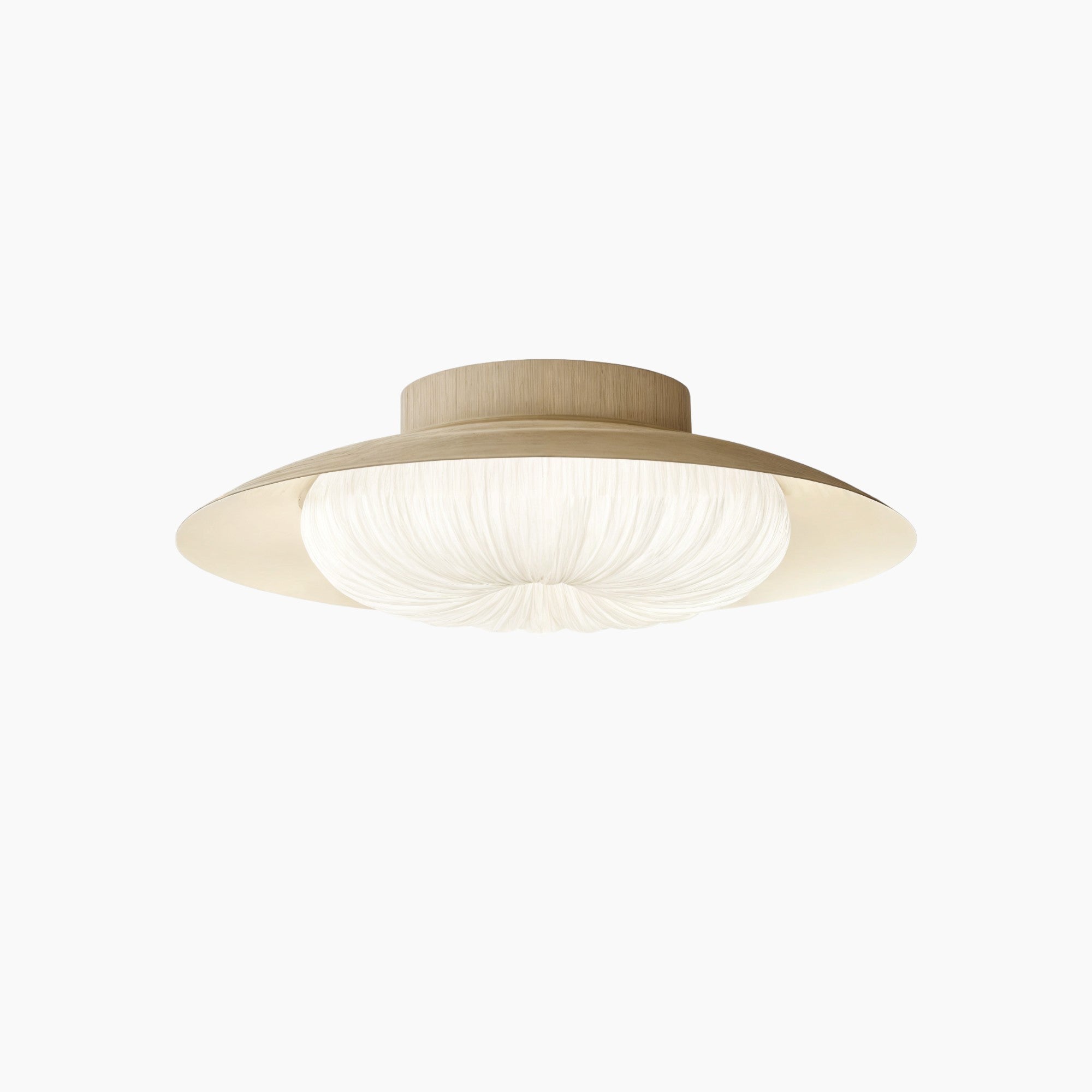 Modern Cream Semi | Flush Mount Ceiling Light – LED Compatible