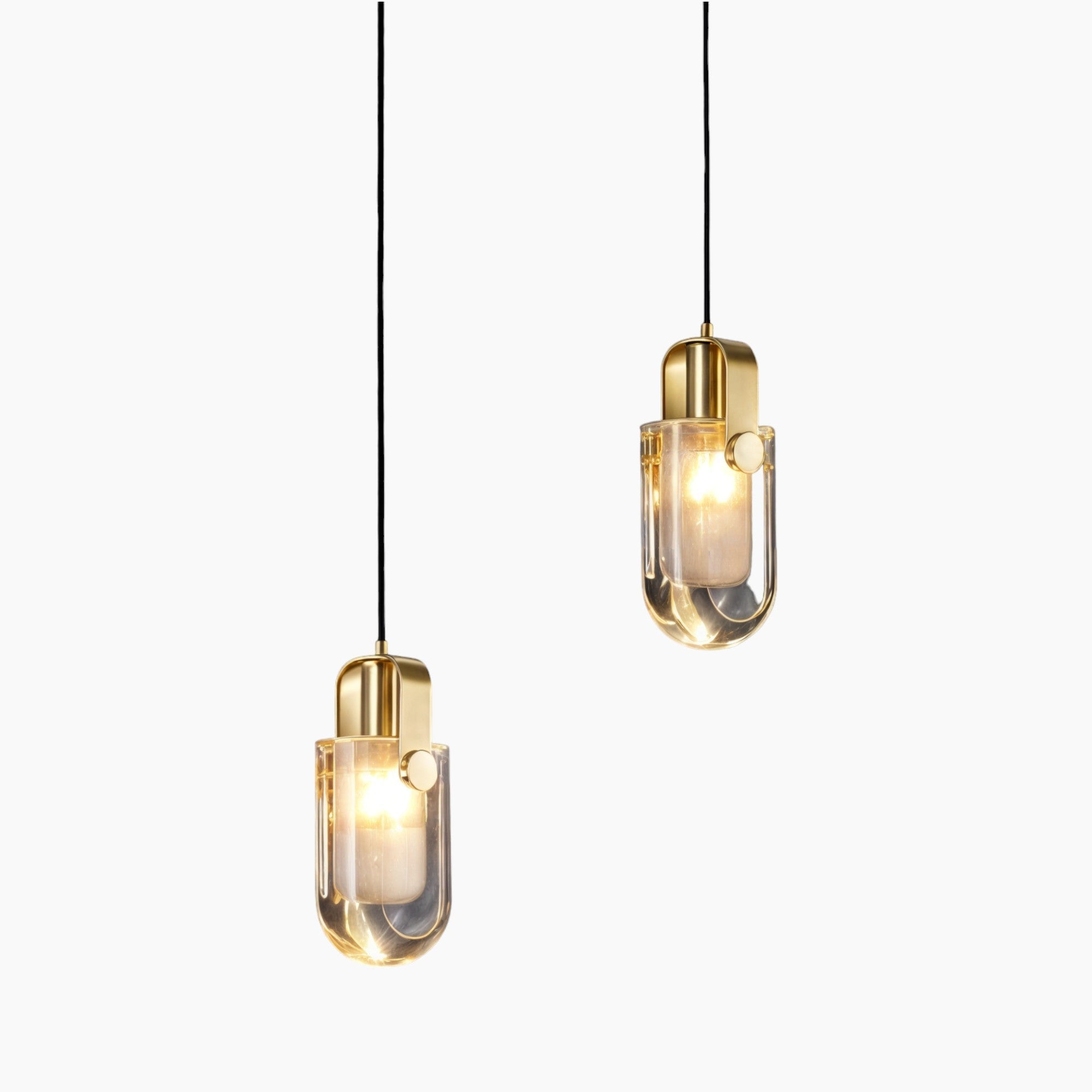 Modern Gold Crystal Pendant Lights | Elegant Copper & Glass Chandeliers