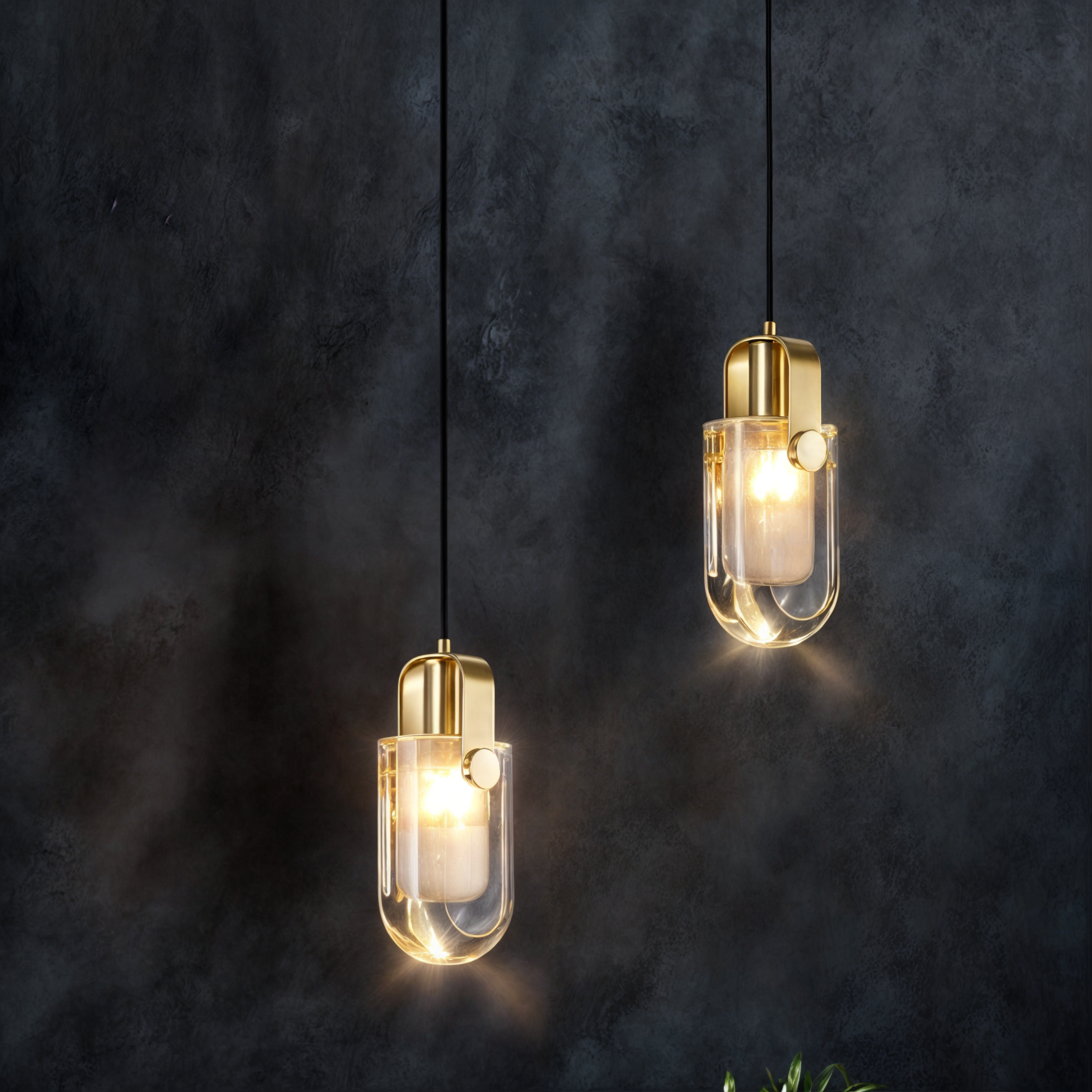 Modern Gold Crystal Pendant Lights | Elegant Copper & Glass Chandeliers