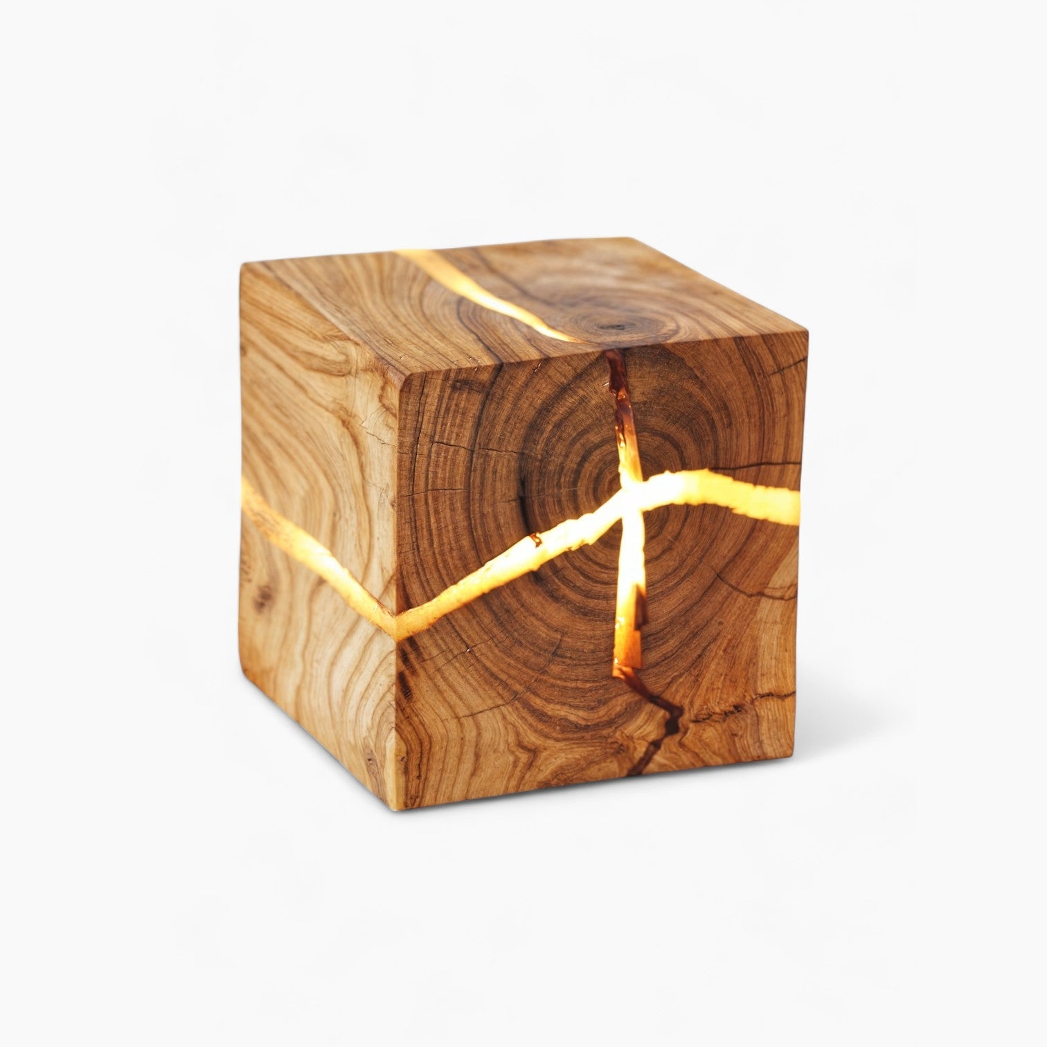 Modern Crackle Wood Table Lamp | Elegant LED Lighting with G4 Interface