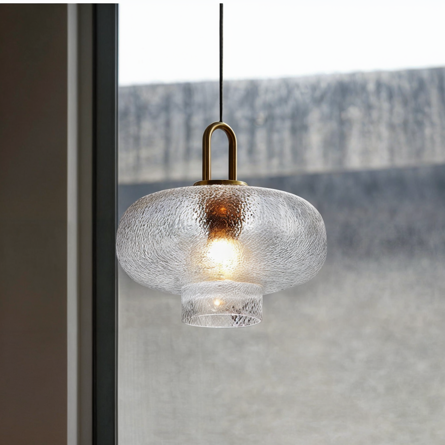 Modern Brass Glass Pendant Light | Elegant Rustic Illumination