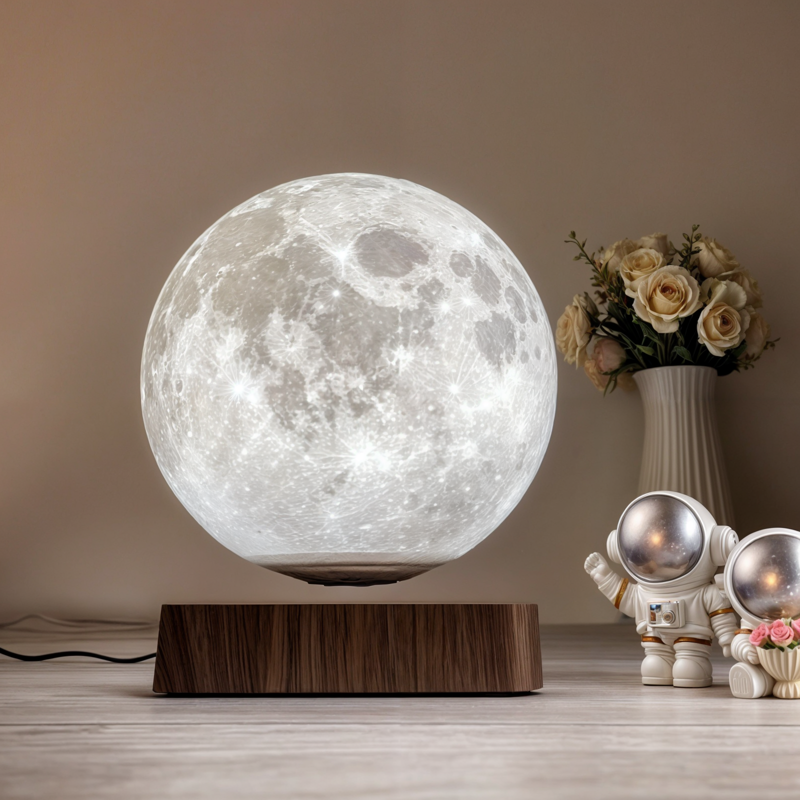 Floating Moon Lamp | 3D Printed LED Light, Touch & Remote Control, Magnetic Levitation