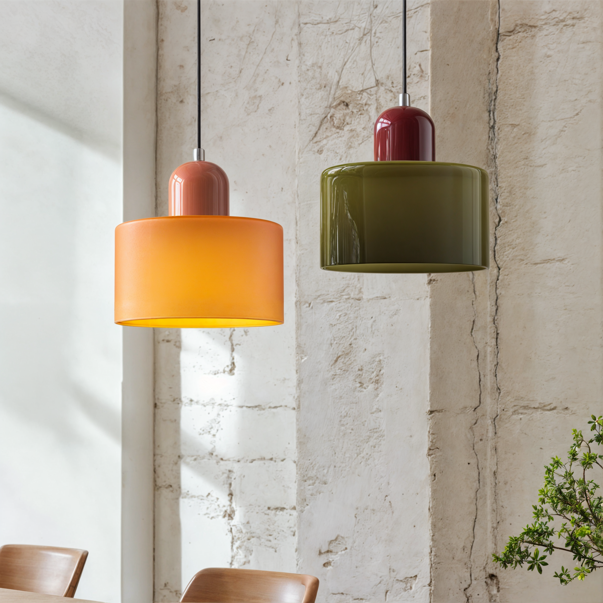 Small Orange Glass Pendant Light | E27, Energy Efficient LED, Max 12W