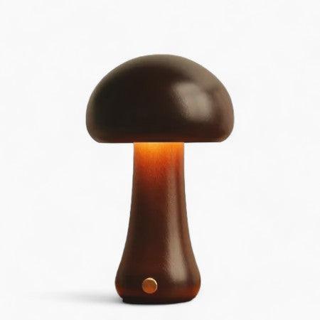 Mushglow Wireless Mushroom Table Lamp | Wood & Foam, Brightness Adjustment, USB, Rechargeable